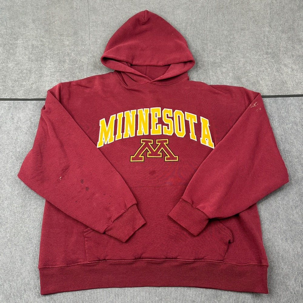 Vintage Russell Athletic Minnesota Golden‎ Gophers Hoodie Maroon Mens Large 90s